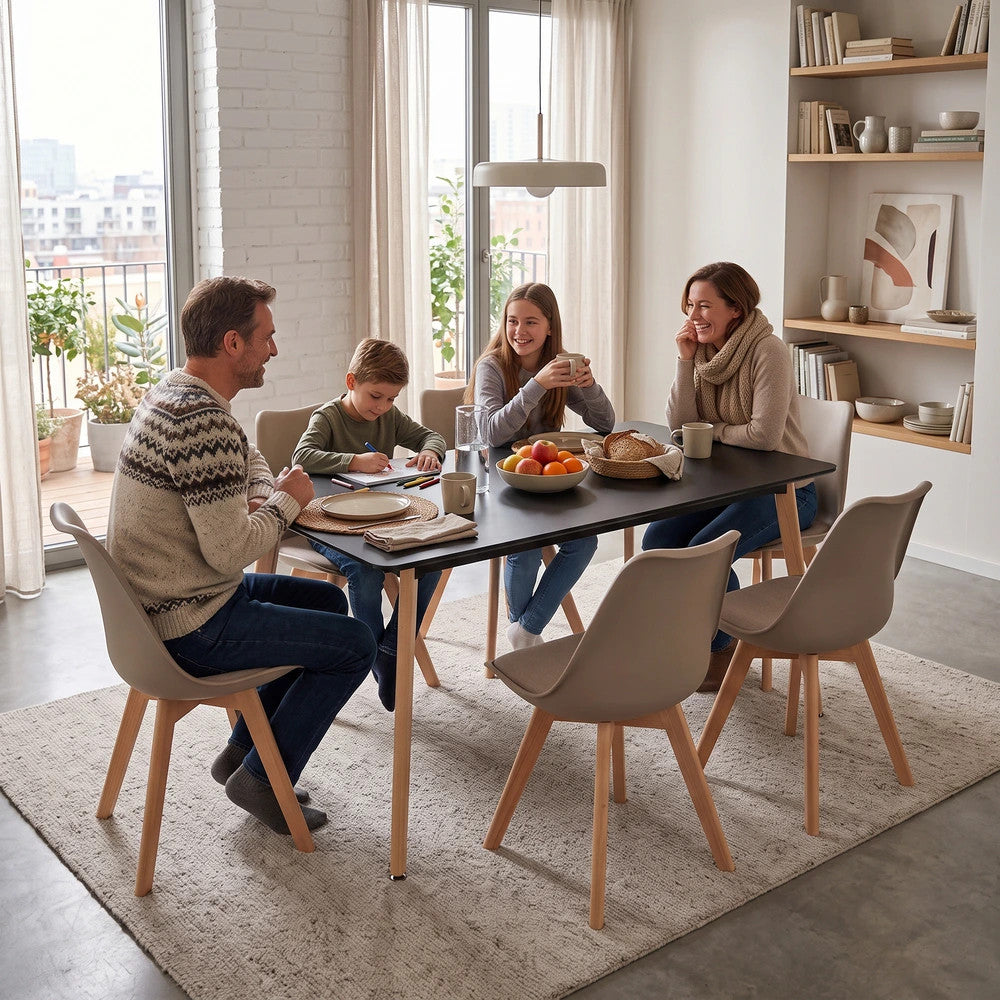 Silla 150 6+1 étkező garnitúra fekete-bézs Másodlagos kép