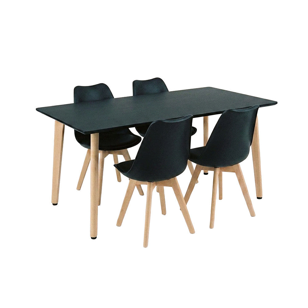 Silla 150 4+1 étkező garnitúra fekete-fekete