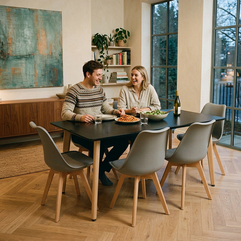 Silla 150 6+1 étkező garnitúra fekete-szürke