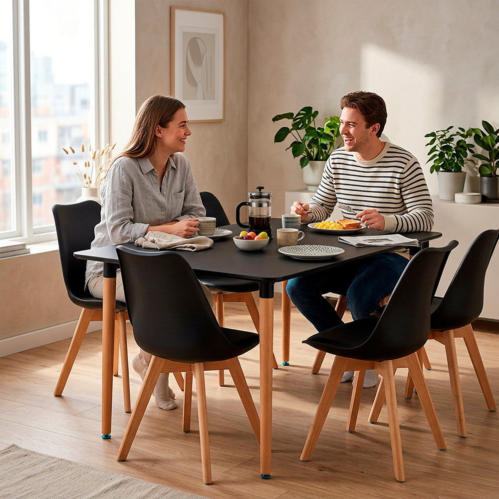 Silla 150 cm szögletes étkezőasztal fekete Másodlagos kép