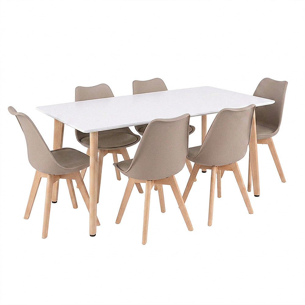 Silla 150 6+1 étkező garnitúra fehér-bézs