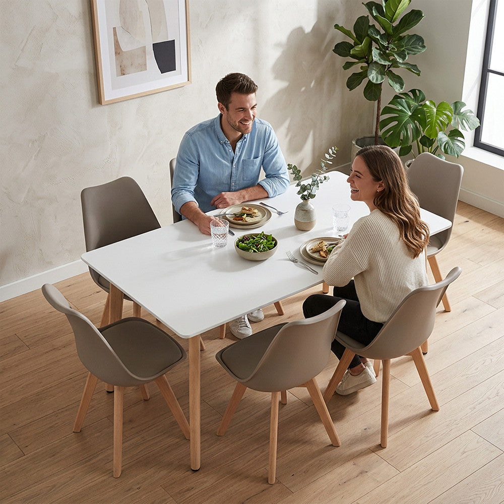 Silla 150 6+1 étkező garnitúra fehér-bézs