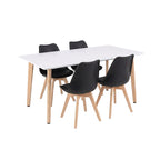 Silla 150 4+1 étkező garnitúra fehér-fekete