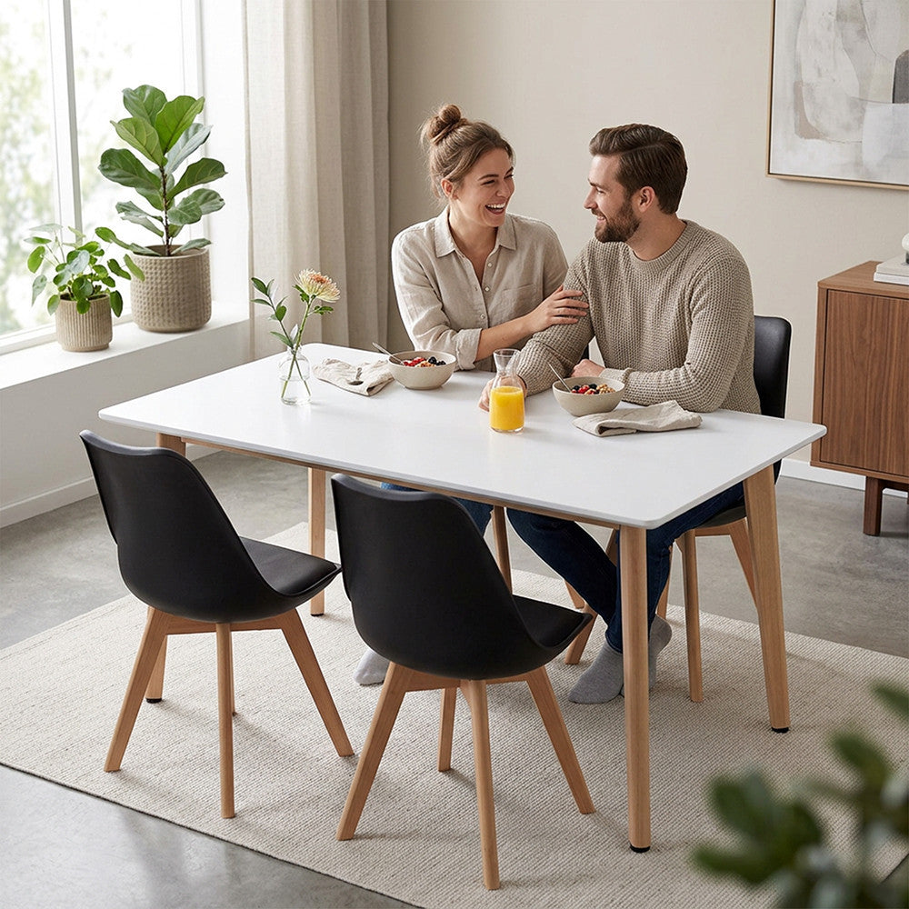 Silla 150 4+1 étkező garnitúra fehér-fekete