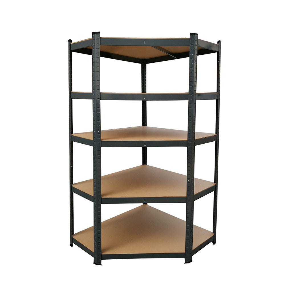 Nagy teherbírású sarokpolc 180x70x40-40 cm 175 kg fekete Fő kép