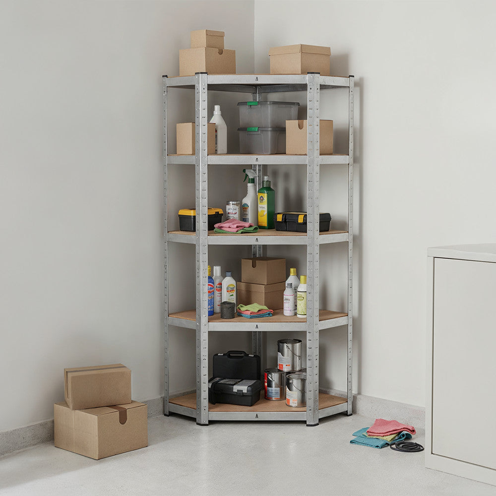 Nagy teherbírású sarokpolc 180x70x40-40 cm 175 kg króm Másodlagos kép