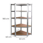 Nagy teherbírású sarokpolc 180x70x40-40 cm 175 kg króm