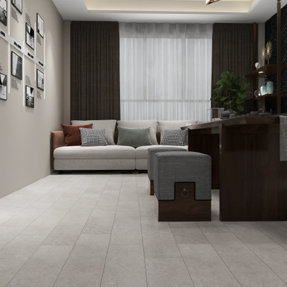 Pardoseală SPC din vinil „Leziter Aurora” cu aspect de calcar înghețat Imagine secundară a produsului