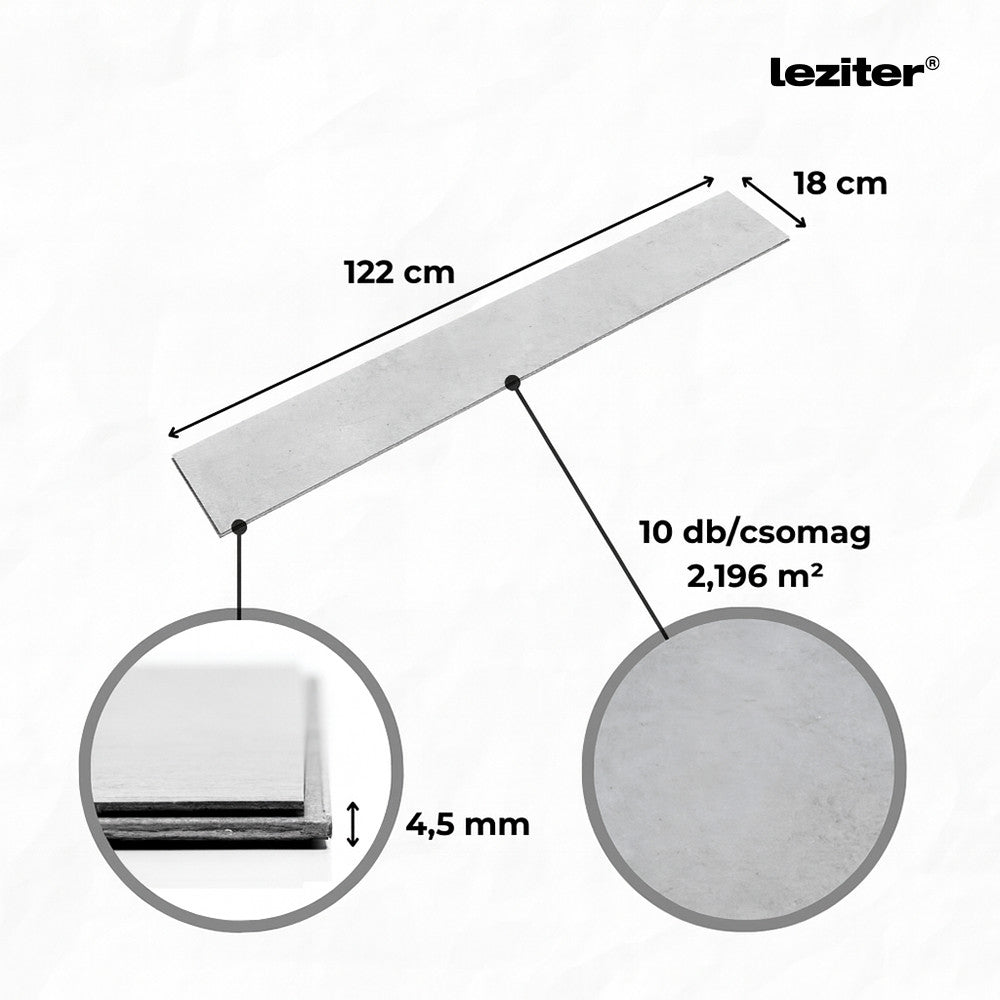 Leziter Reno kőhatású szürke Vinyl SPC padló