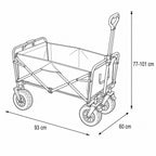 Összecsukható prémium kerti strandkocsi tetővel asztallal zöld