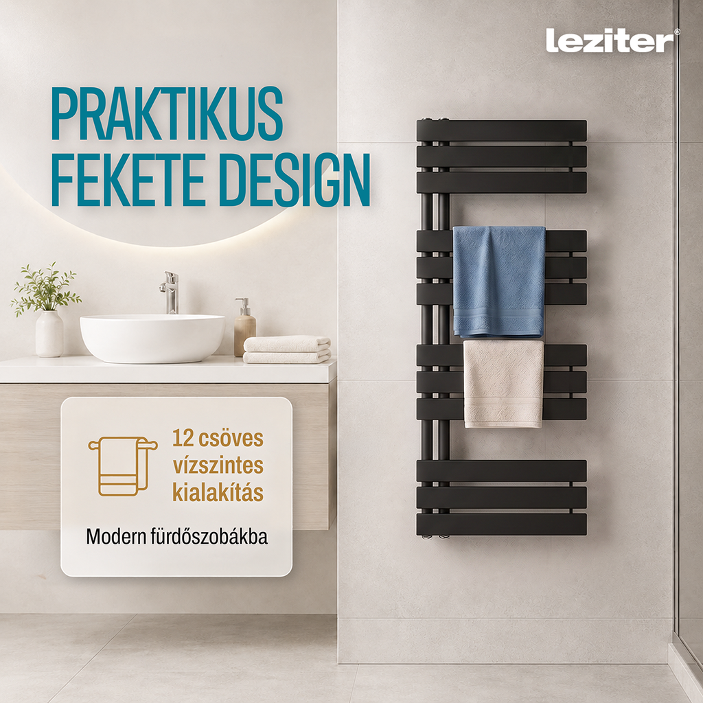 Solaro Design uscător de prosoape radiator 1200x500 mm negru