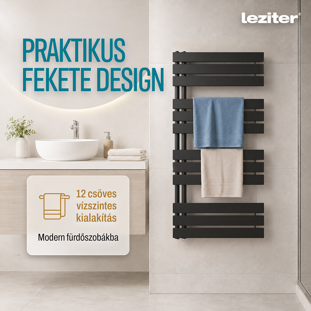 Solaro Design uscător de prosoape radiator 1200x600 mm negru