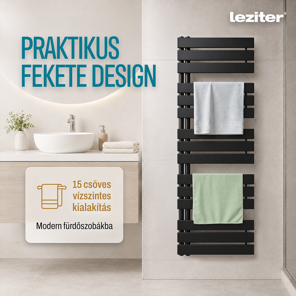 Solaro Design uscător de prosoape radiator 1400x500 mm negru