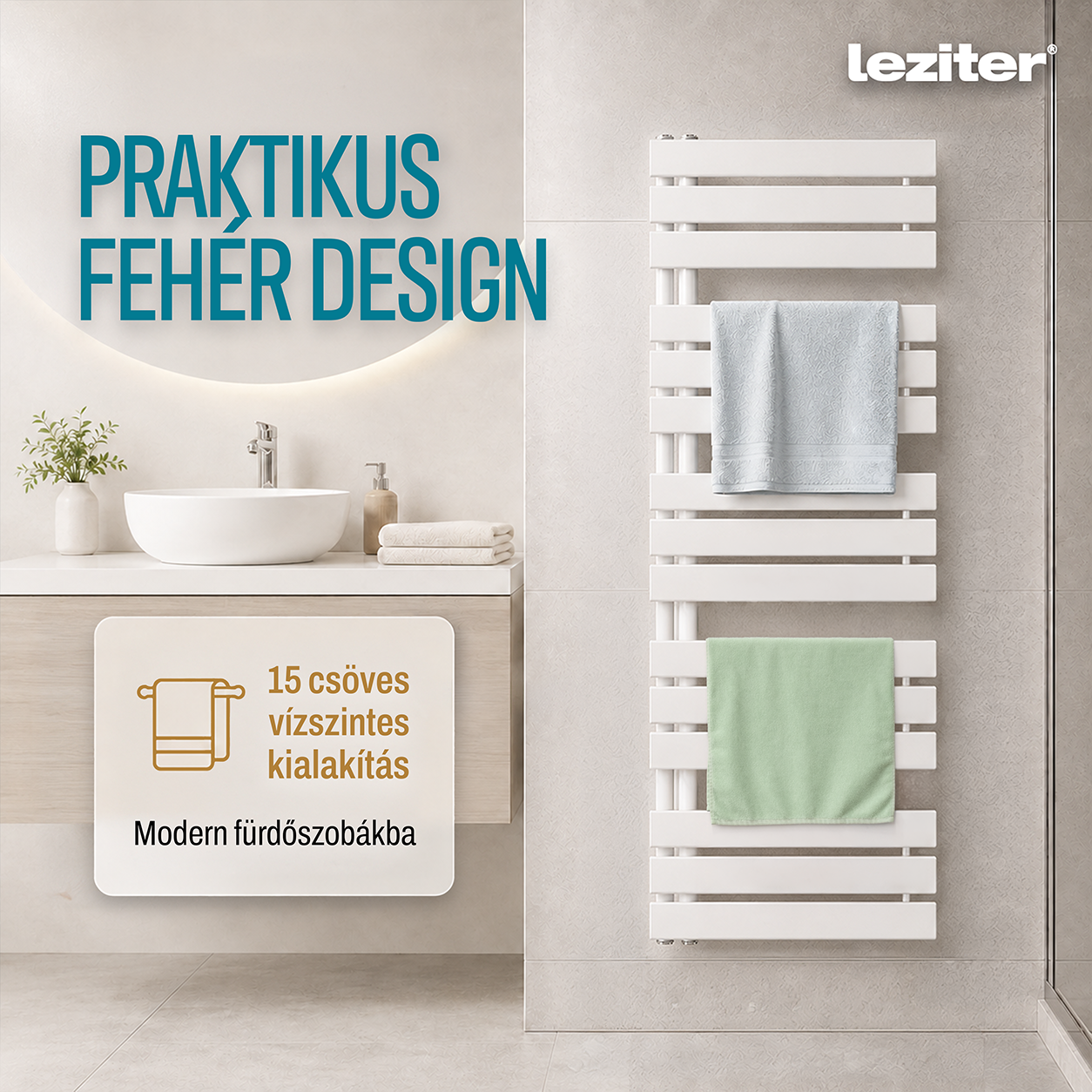 Solaro Design uscător de prosoape radiator 1400x500 mm alb
