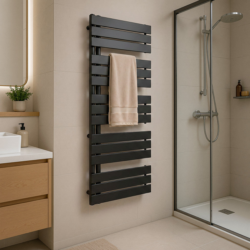 Solaro Design ručnik-radijator, 1400x600 mm, crni Druga slika proizvoda
