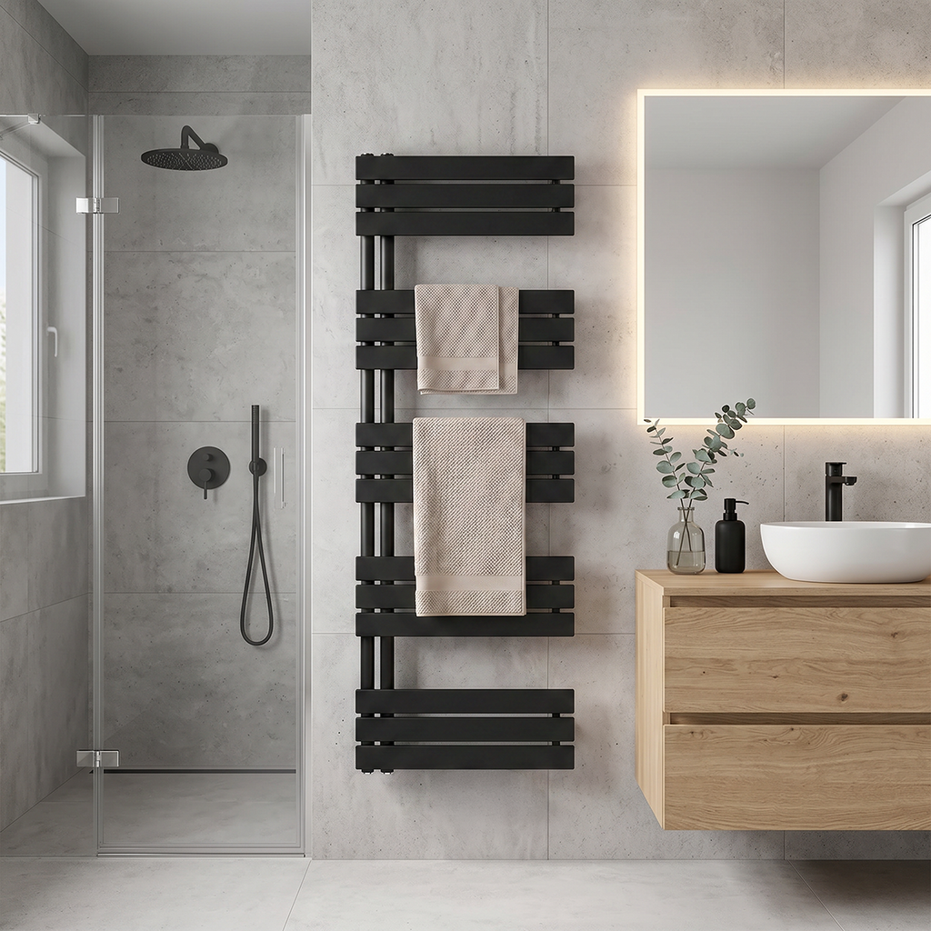 Solaro Design uscător de prosoape radiator 1400x600 mm negru