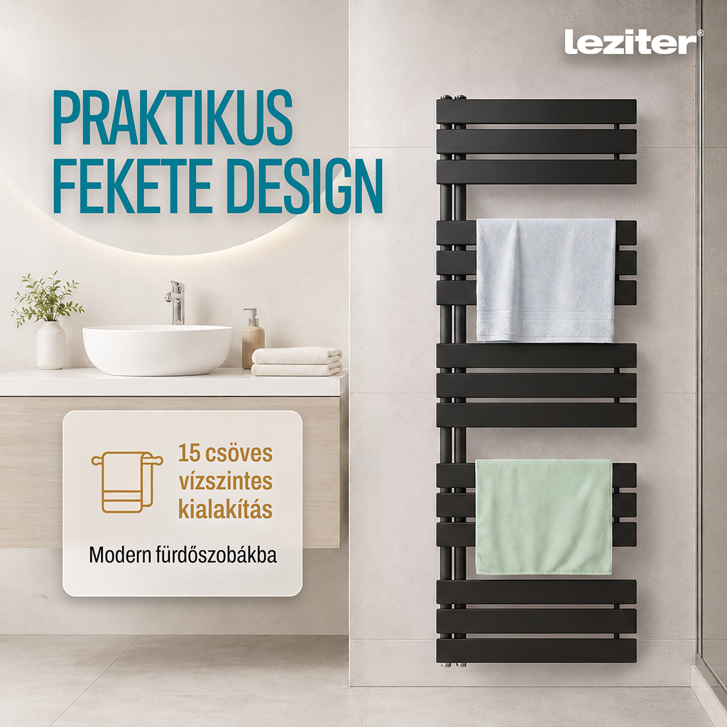 Solaro Design uscător de prosoape radiator 1400x600 mm negru