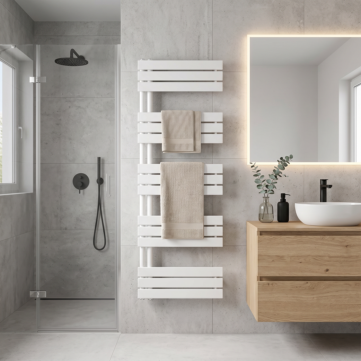 Solaro Design uscător de prosoape radiator 1400x600 mm alb