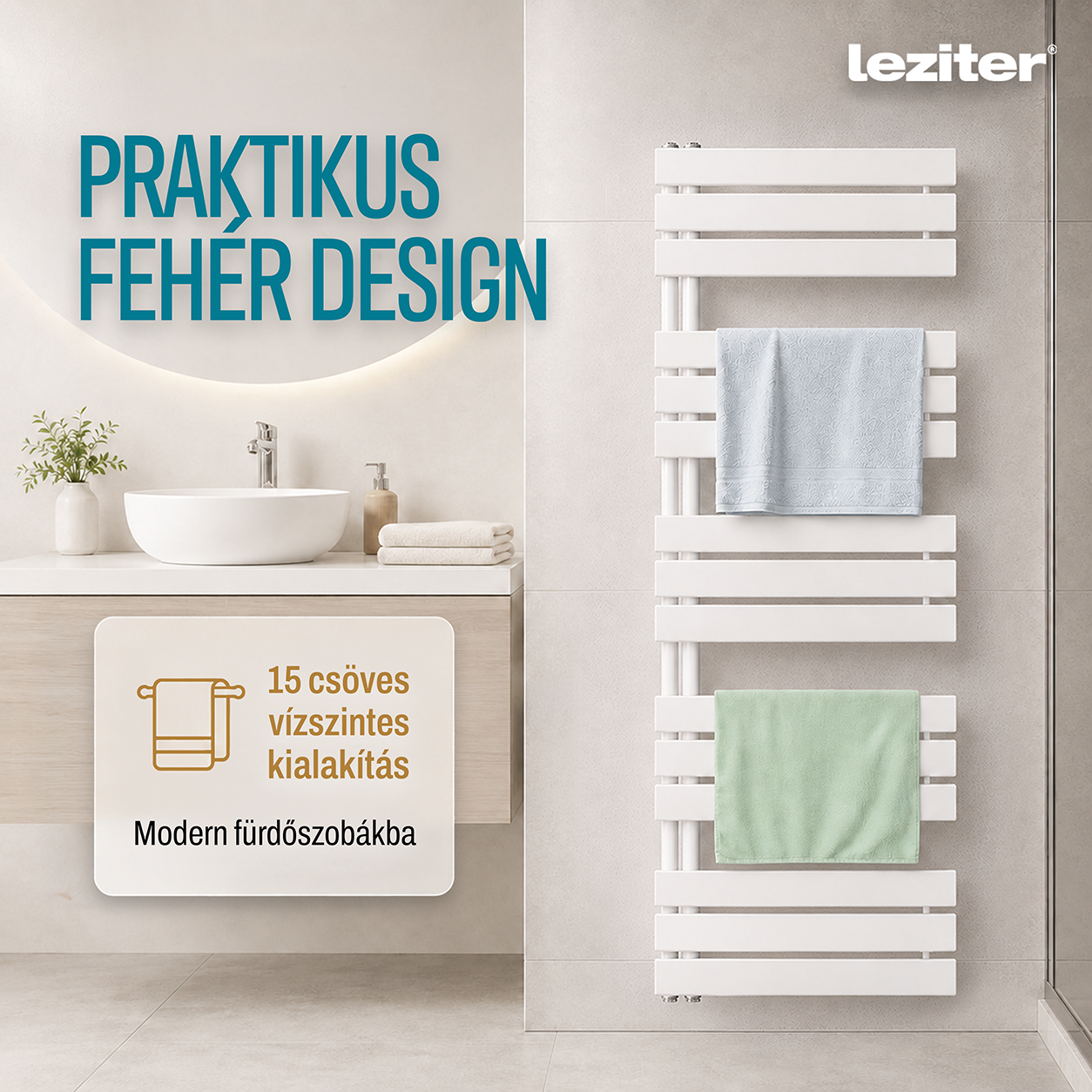 Solaro Design uscător de prosoape radiator 1400x600 mm alb