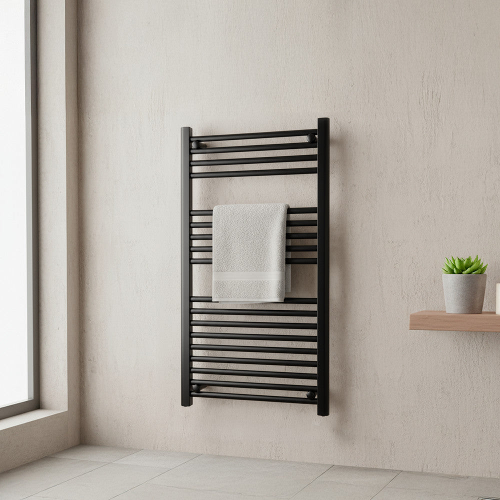 Egyenes törölközőszárító radiátor 1000x500 mm fekete Másodlagos kép