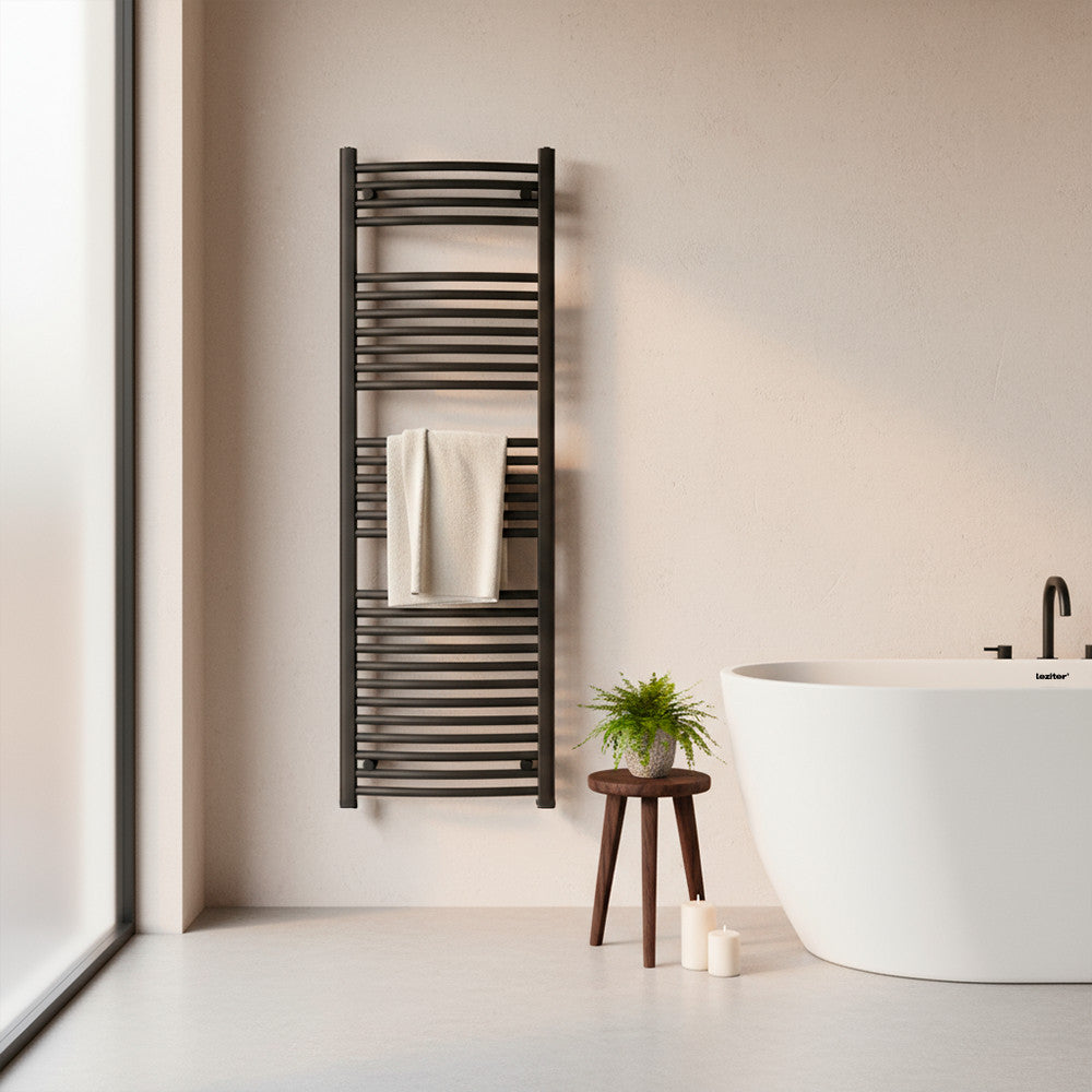 Uscător de prosoape curbat radiator 1400x500 mm negru Imagine secundară a produsului