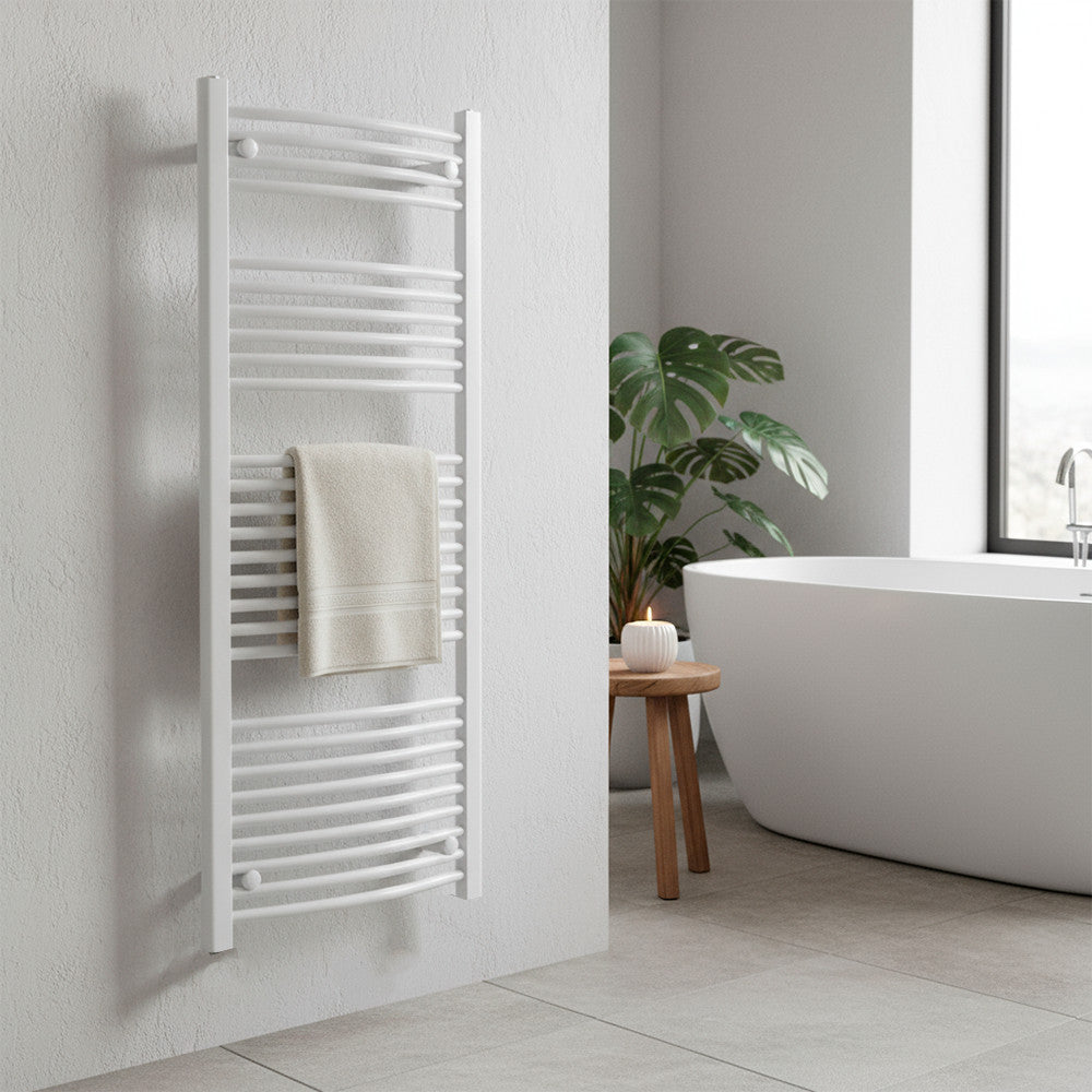 Radiator uscător de prosoape curbat 1400x600 mm alb Imagine secundară a produsului