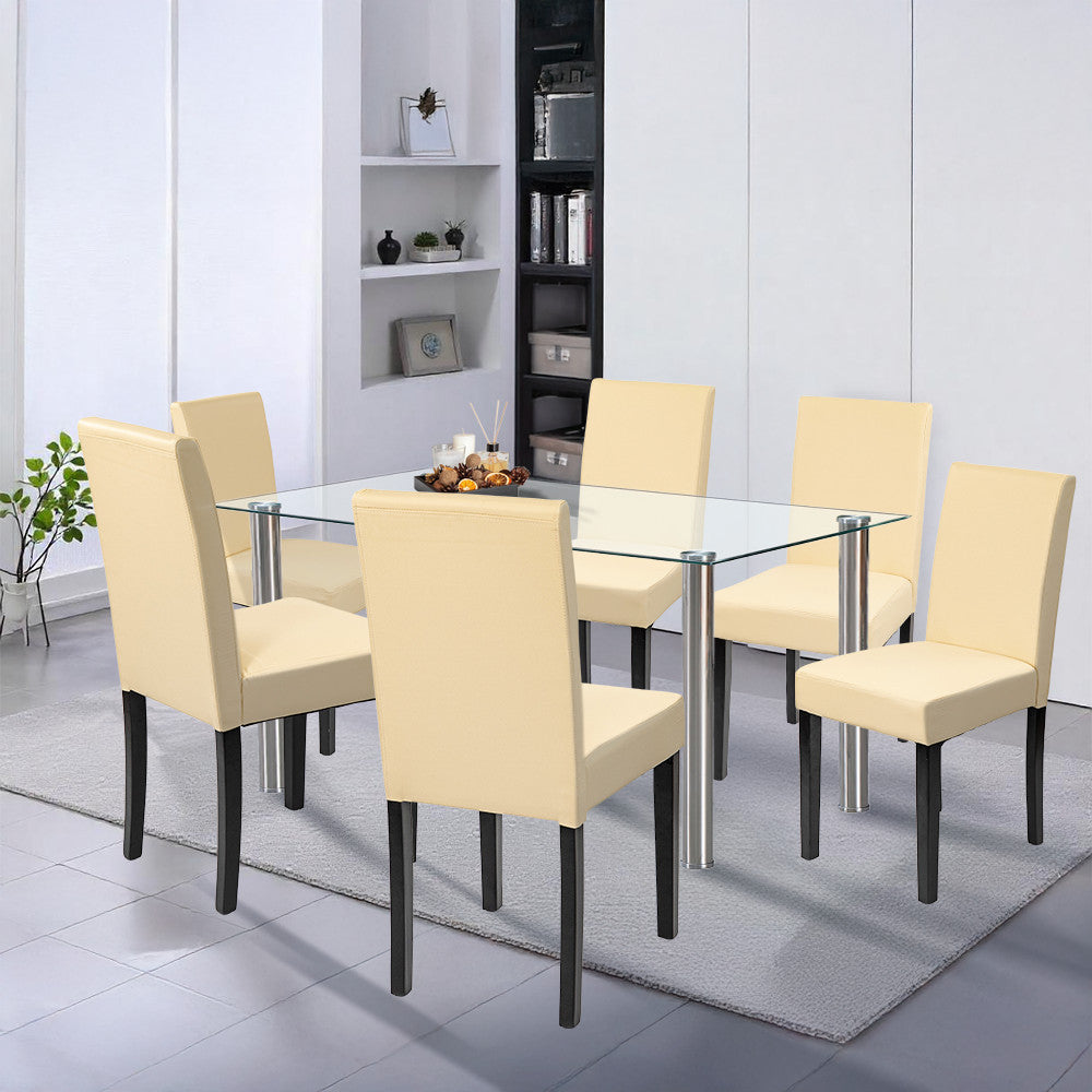 Set de masă Cadiz 6 1 alb-bej Imagine secundară a produsului