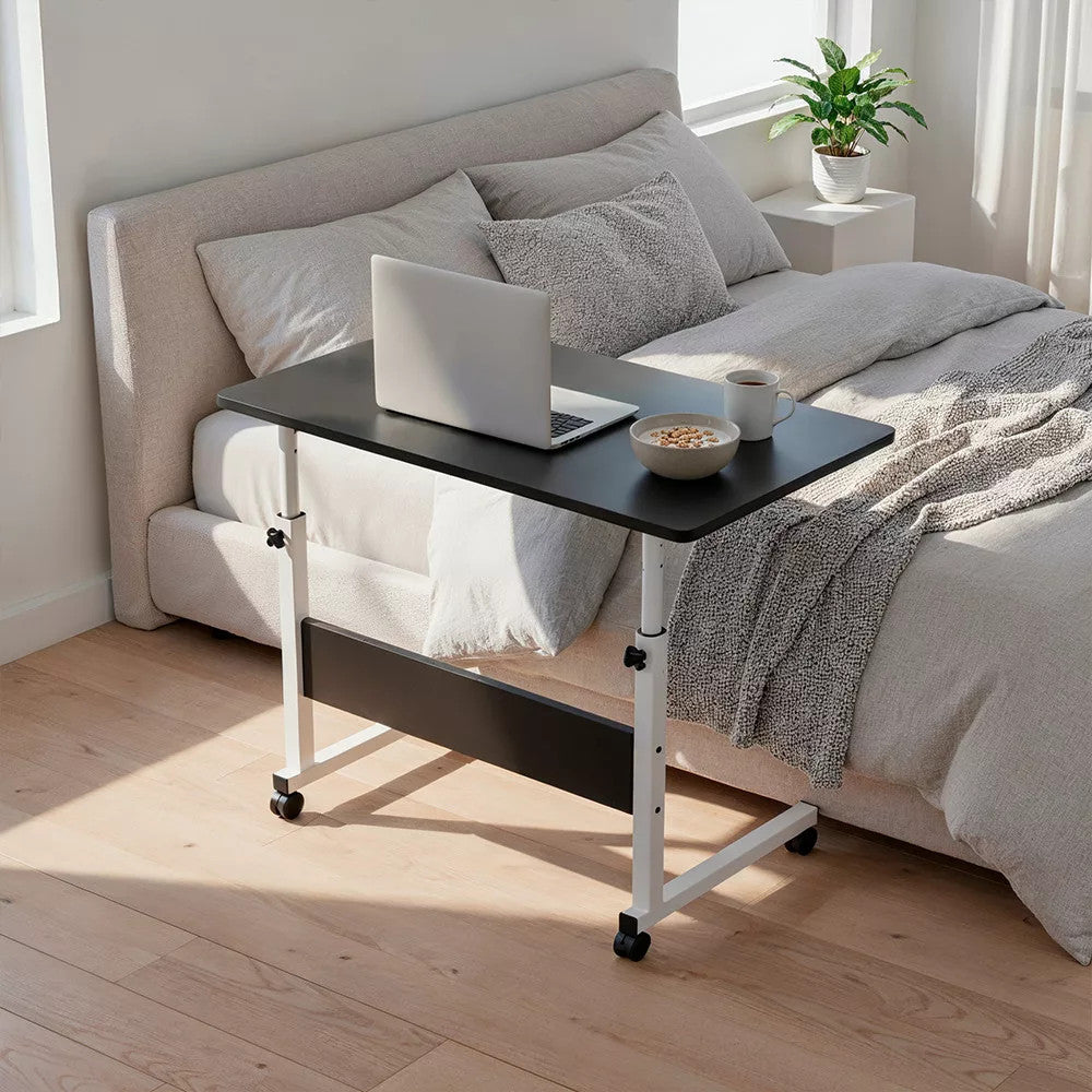 Állítható magasságú laptopasztal 80x40 cm fekete Másodlagos kép