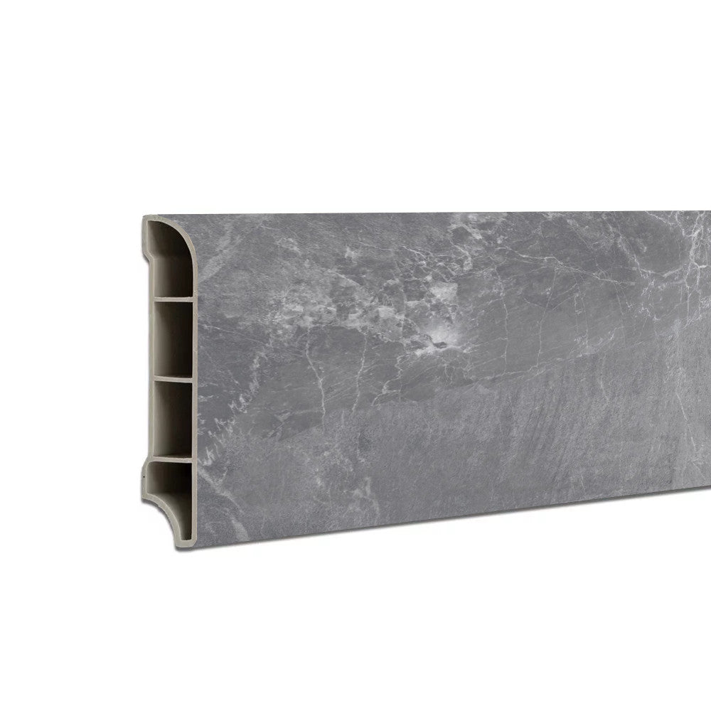 Vinyl SPC padlószegély Fjord márvány mintás sötét szürke 2400x60x12 mm Fő kép