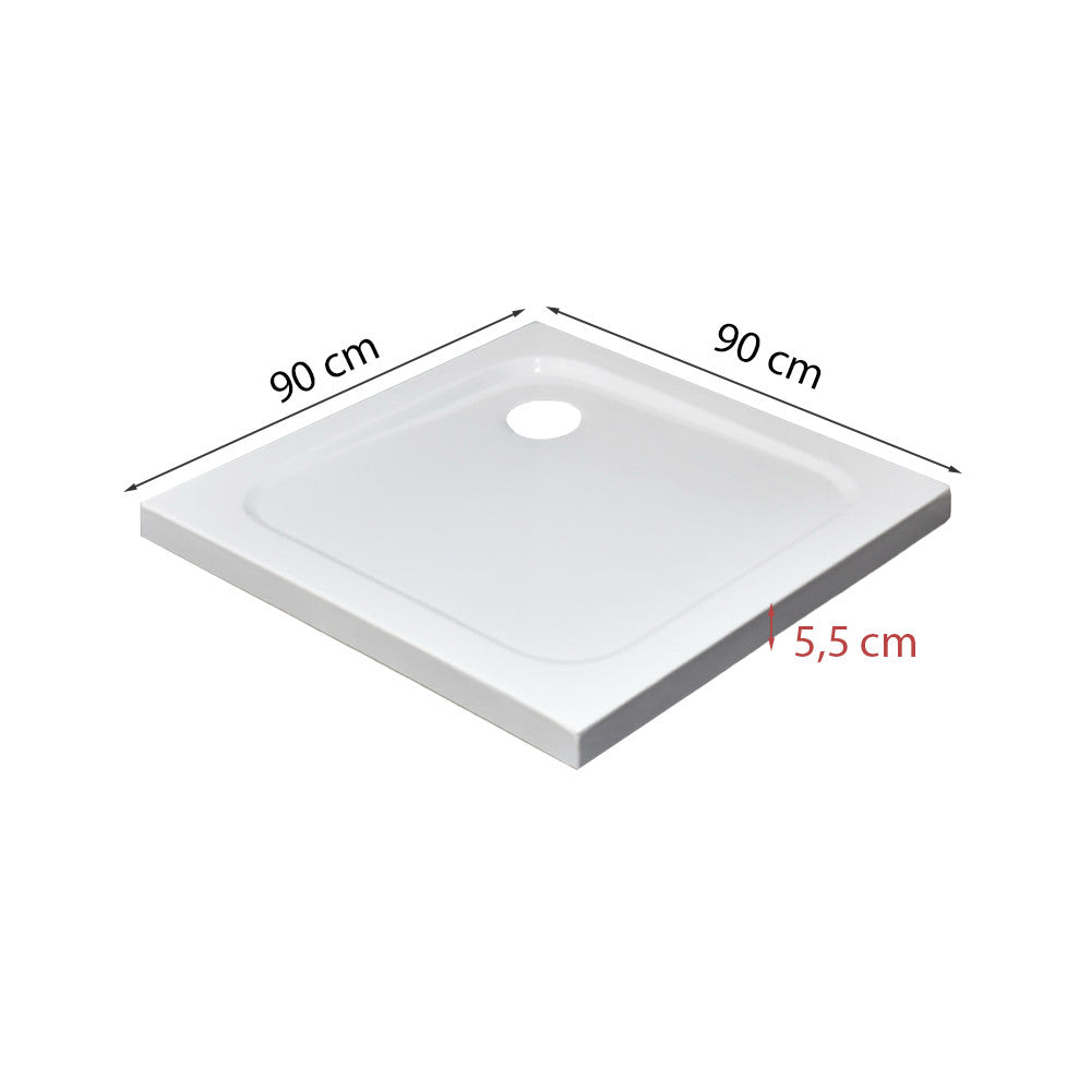 Modena Slim szögletes alacsony akril zuhanytálca 90x90 cm