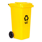 Hulladéktároló készlet 3x120L-es kék, zöld, sárga, gumikerekekkel