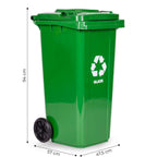 Hulladéktároló készlet 3x120L-es kék, zöld, sárga, gumikerekekkel