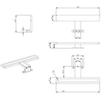 MIRAKA LED világítás, 5W, 230V, 300x35x120mm, akryl, króm