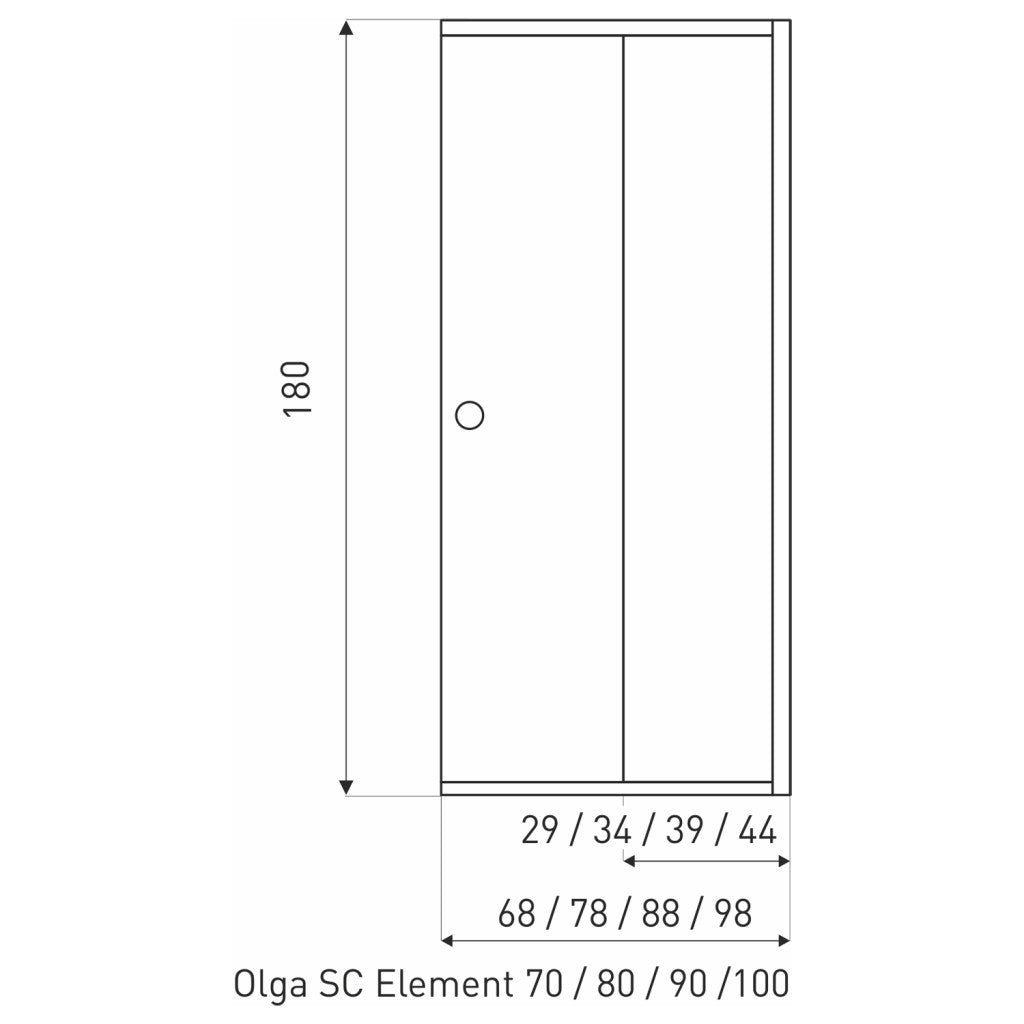 OLGA SQ 80 ELEMENT zuhanyajtó Másodlagos kép