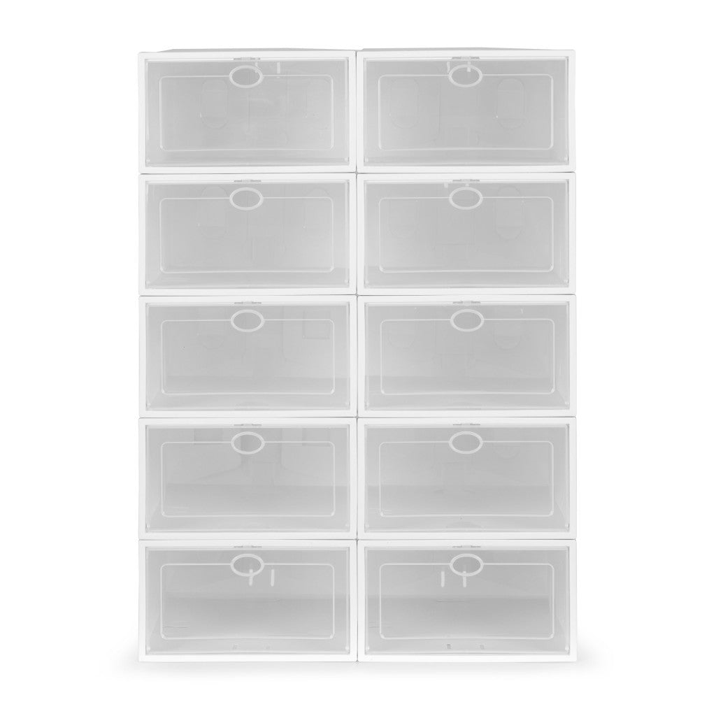 Dulap modular pentru pantofi cu 10 compartimente, plastic Imagine secundară a produsului