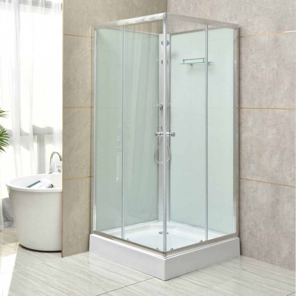 Polo White II 80x80 cm szögletes fehér hátfalas zuhanykabin zuhanytálcával Másodlagos kép
