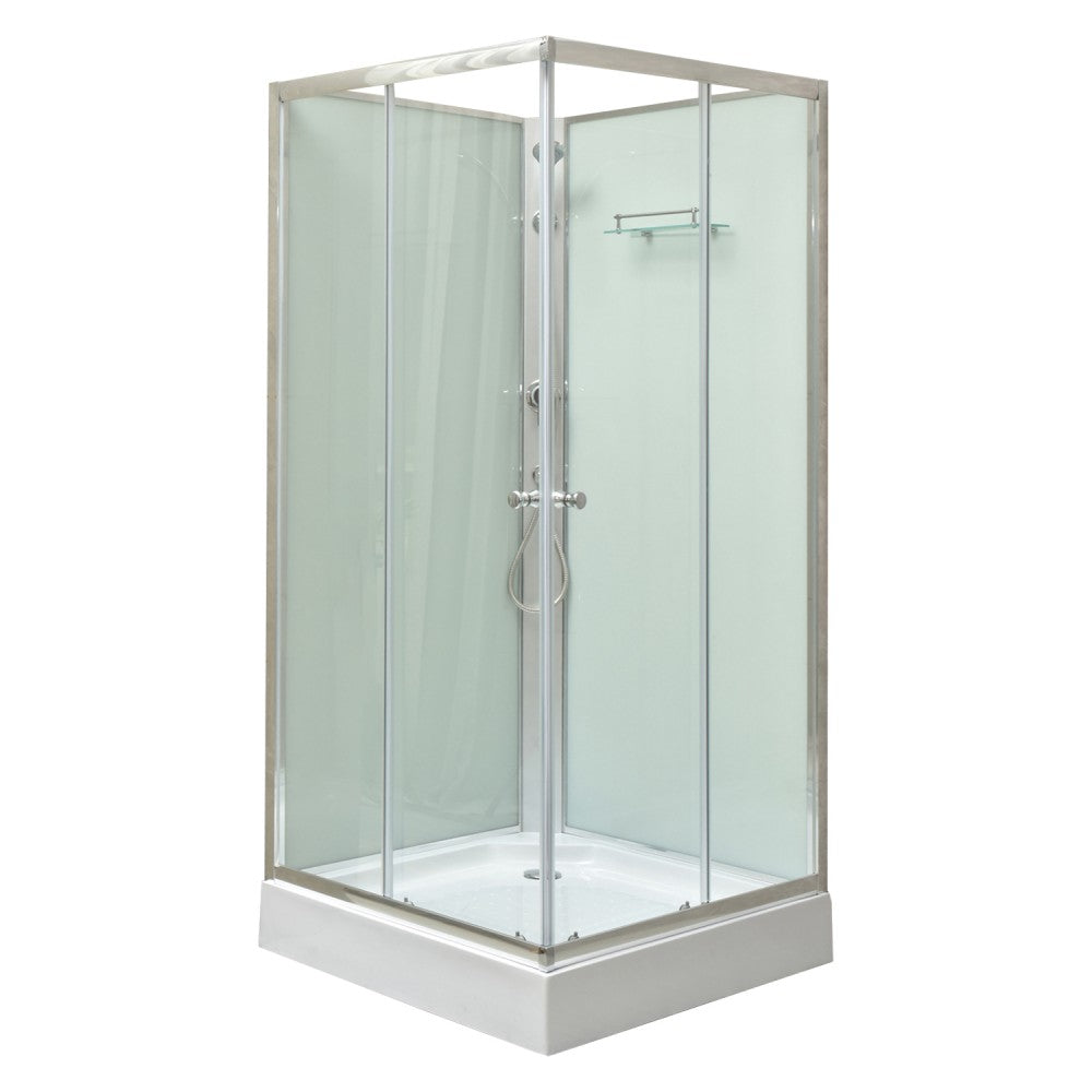 Polo White II 80x80 cm szögletes fehér hátfalas zuhanykabin zuhanytálcával Fő kép