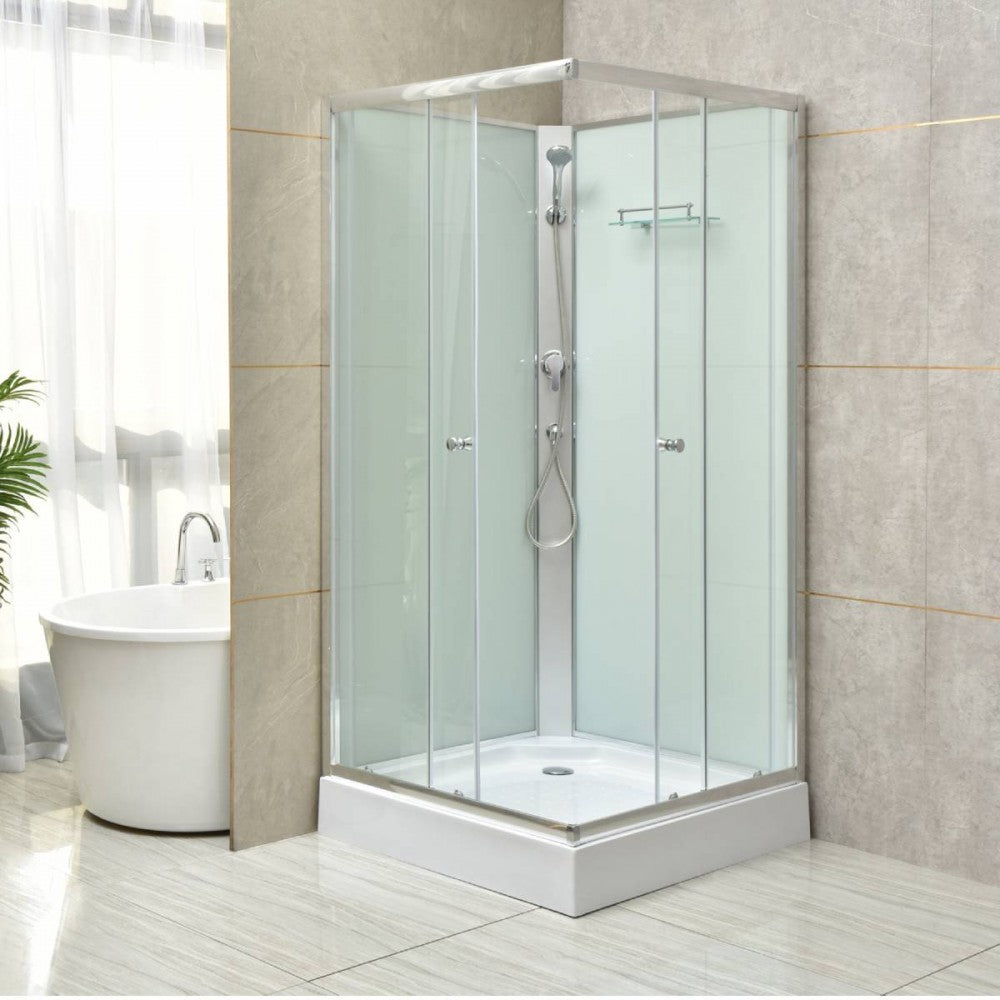 Polo White II 90x90 cm szögletes fehér hátfalas zuhanykabin zuhanytálcával Másodlagos kép