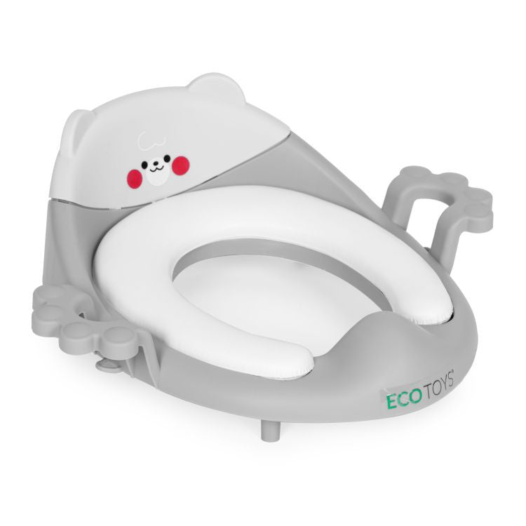 Wc szűkítő ülőke fülekkel puha párnával szürke