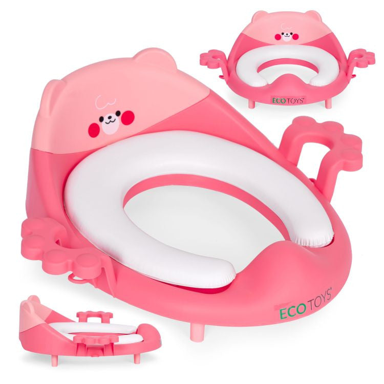 Wc szűkítő ülőke fülekkel puha párnával rózsaszín Fő kép
