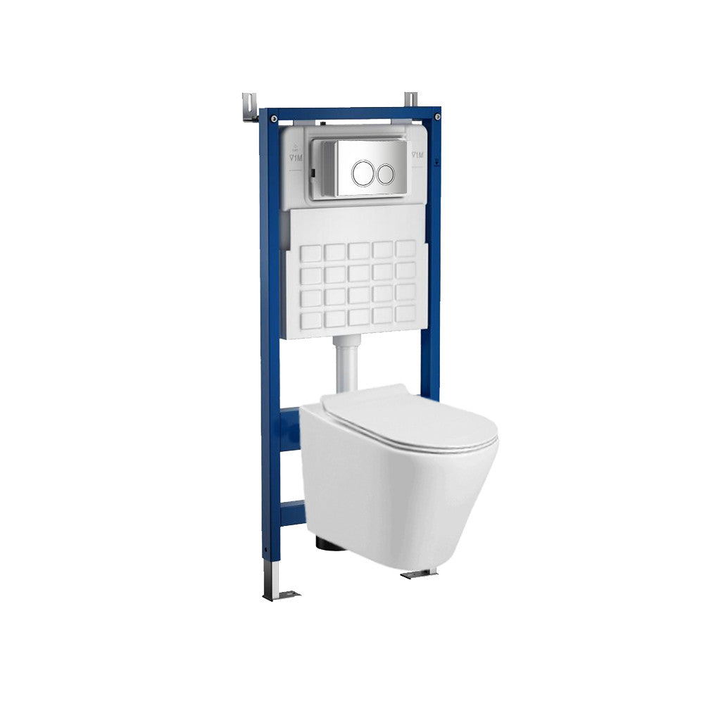 Falba építhető WC tartály szett fehér fali WC-vel és króm nyomólappal - Homelux, ROYASET_WT-1_R-082CHR Hauptbild