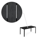 6 személyes kerti asztal 156x78 cm polywood fekete