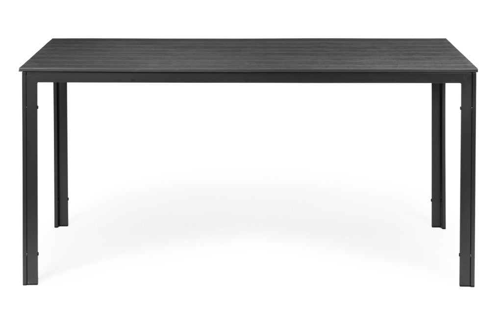 6 személyes kerti asztal 156x78 cm polywood szürke