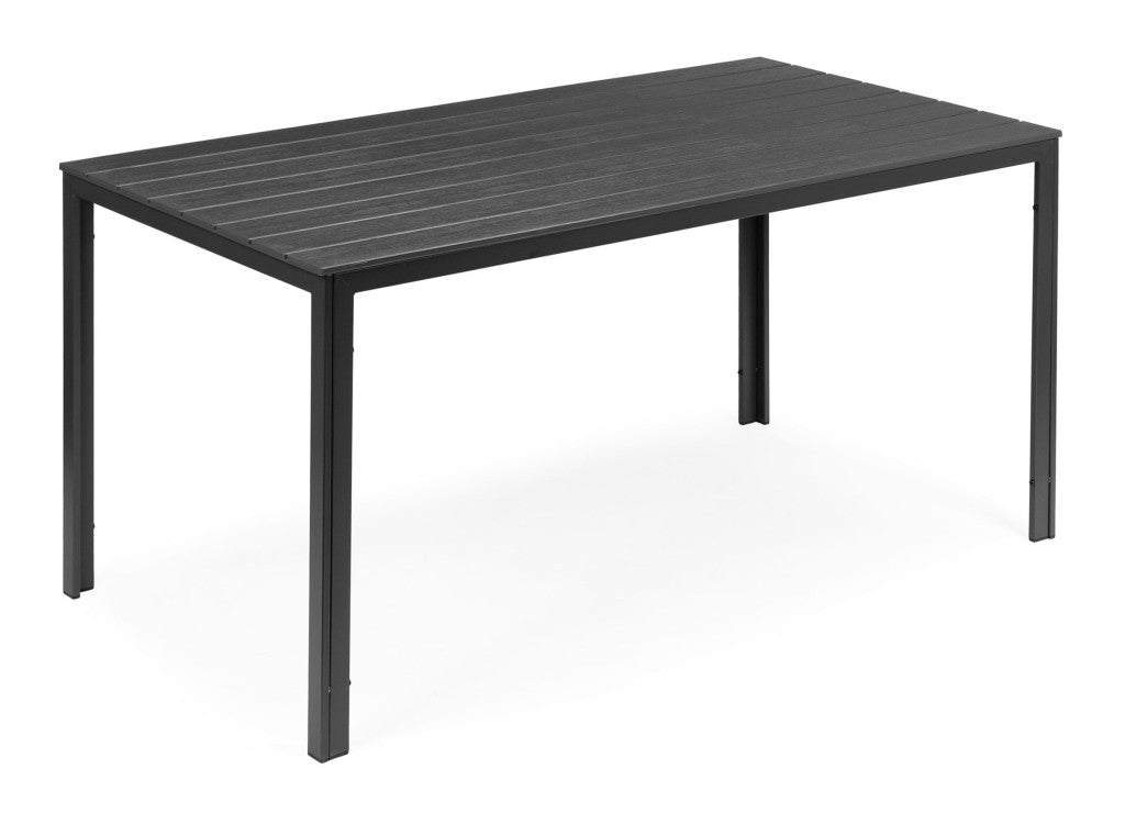 6 személyes kerti asztal 156x78 cm polywood szürke Másodlagos kép