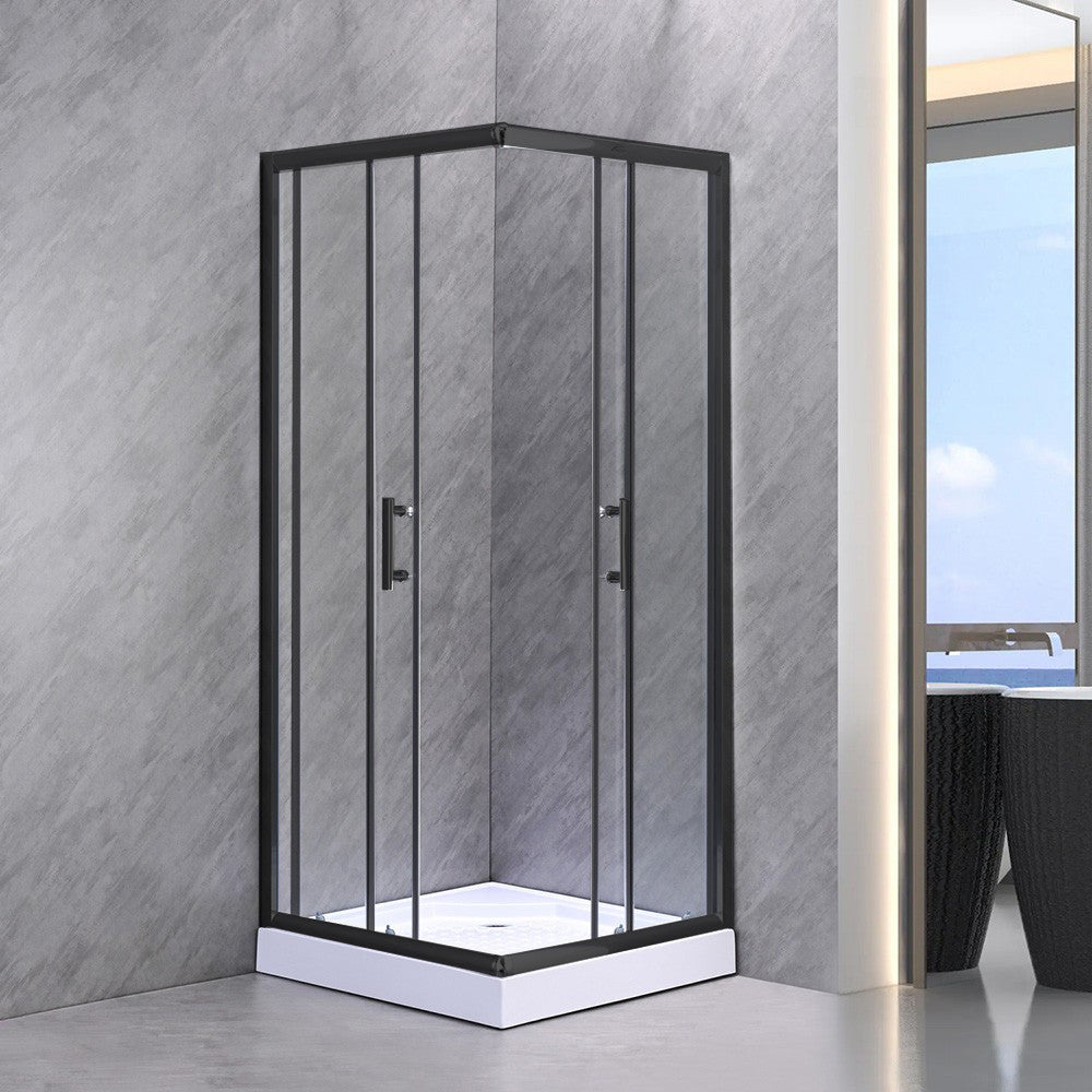 Spirit Clear 80x80 cm szögletes zuhanykabin, zuhanytálcával fekete Másodlagos kép