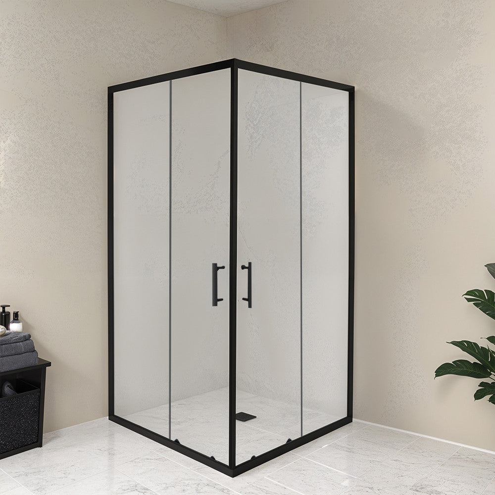 Spirit Clear 90x90 cm szögletes zuhanykabin, zuhanytálca nélkül fekete Másodlagos kép