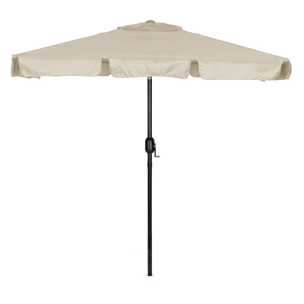 Téglalap alakú kerti napernyő, állítható, tekerőkarral, 200x130 cm bézs