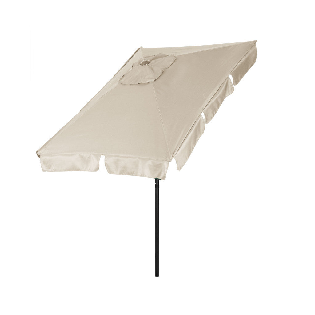Téglalap alakú kerti napernyő, állítható, tekerőkarral, 200x130 cm bézs