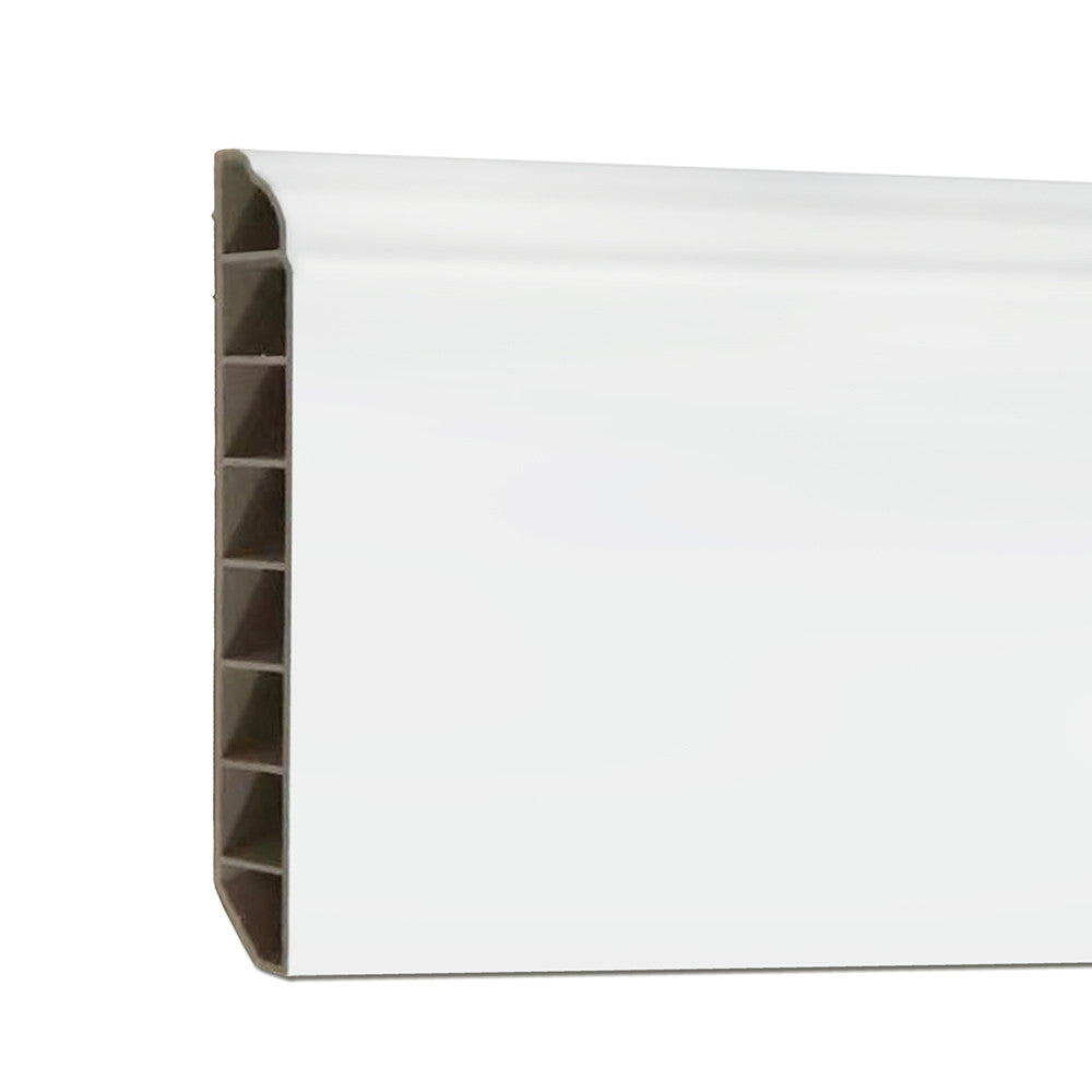 Vinyl SPC padlószegély Snow white 2400x100x12 mm Fő kép