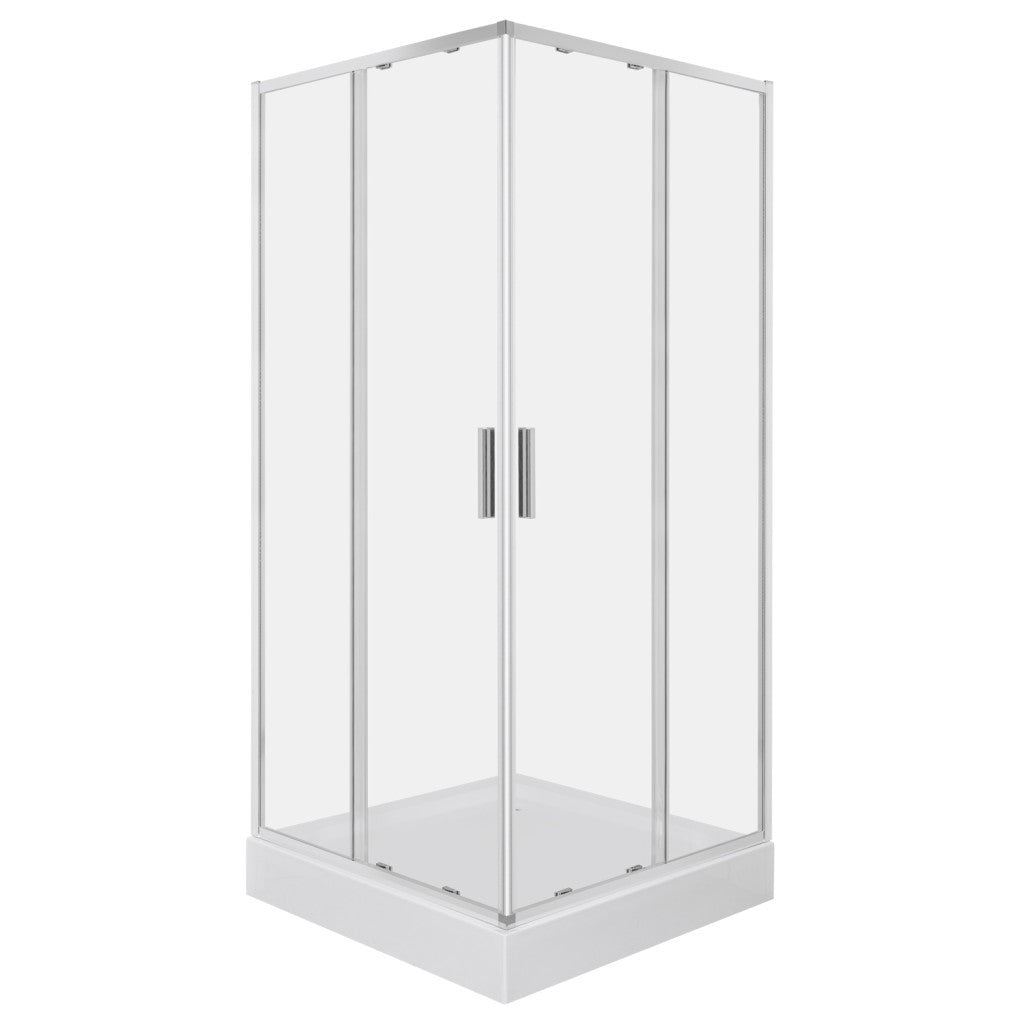 Solid SQ 100 króm szögletes zuhanykabin zuhanytálcával Fő kép